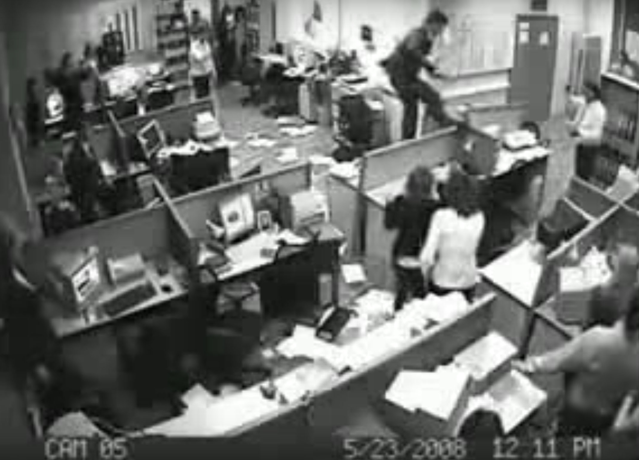 office employee goes crazy